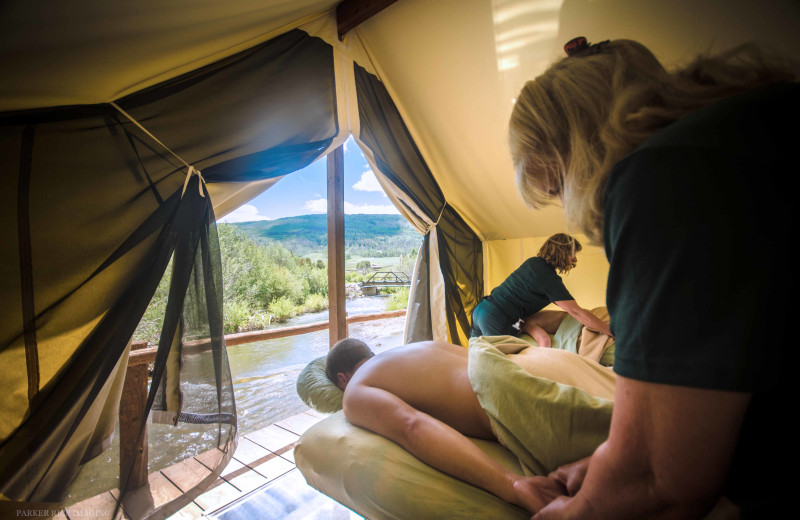 Spa tent at C Lazy U Ranch.