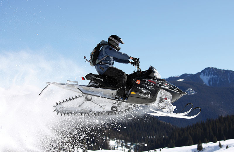 Snowmobiling at Grand Lodge on Peak 7.