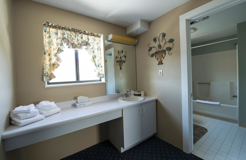 Guest bathroom at Black Bear Lodge.