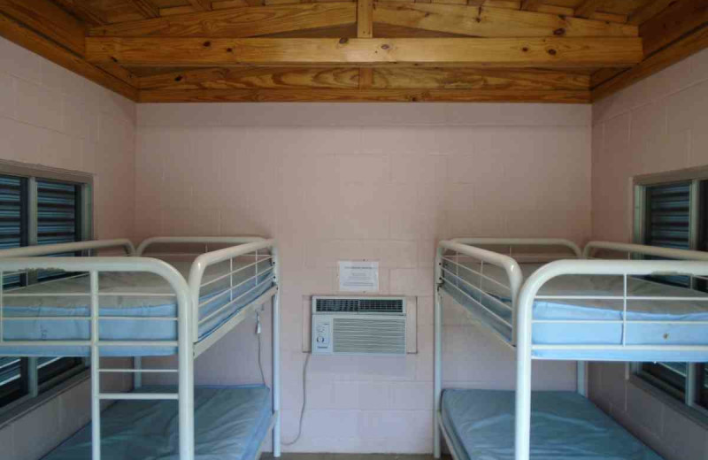 Cabin bunk beds at Inks Lake State Park.