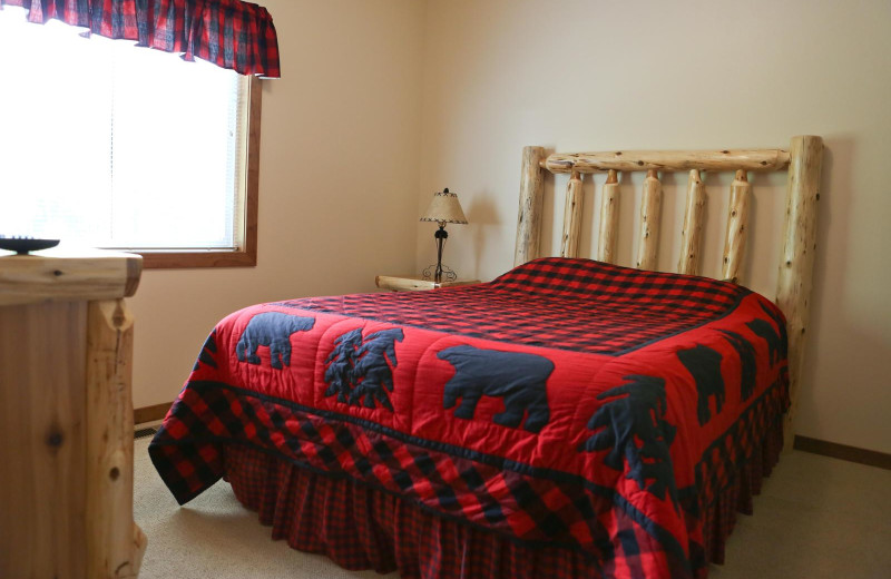 Guest bedroom at East Silent Lake Resort.