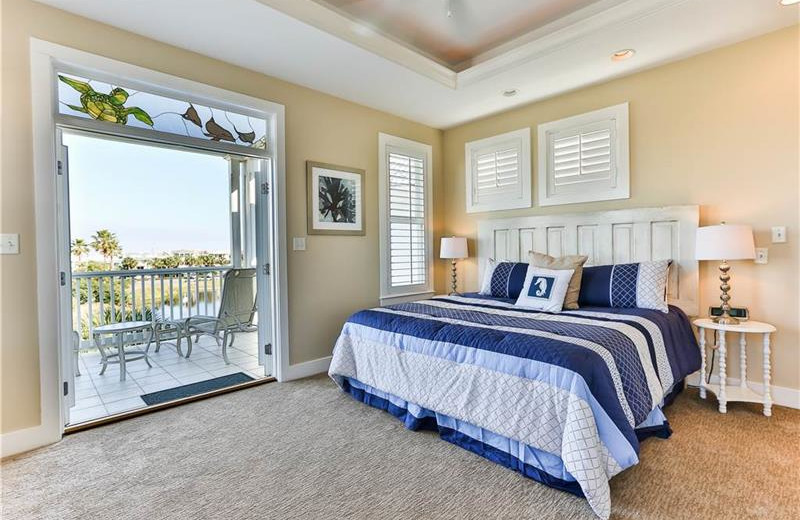 Rental bedroom at Holiday Isle Properties.