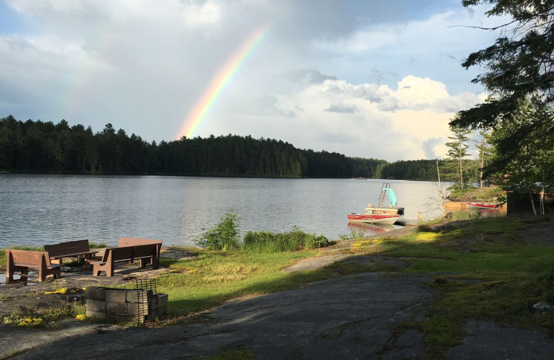 Lake view at Silv'ry Moon Lodge.