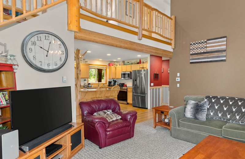 Cabin interior at Mountain Springs Lodge.