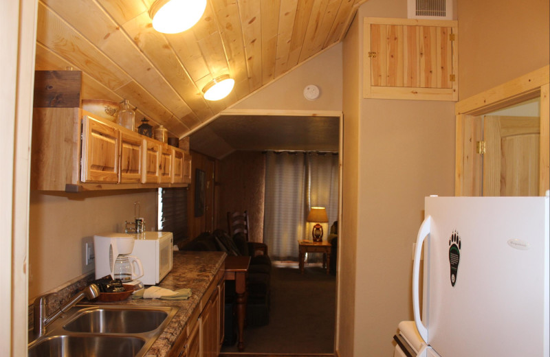 Guest kitchen at Misty Mountain Lodge.