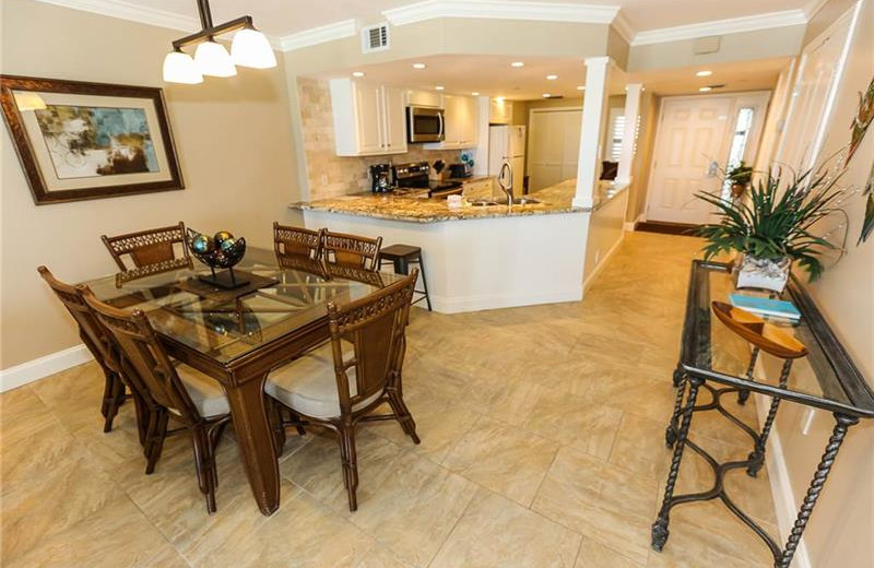 Rental kitchen at Holiday Isle Properties.