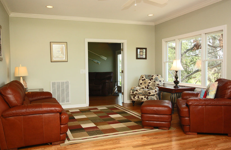 Rental living room at Oak Island Accomodations.