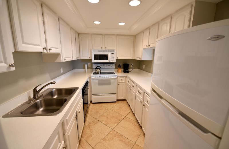 Rental kitchen at El Presidente Condos.