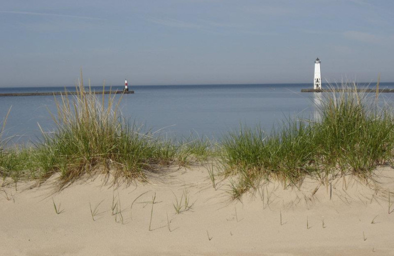 The beach at Harbor Lights Resort.