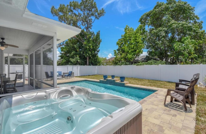 Rental hot tub at Vanderbilt Vacations.