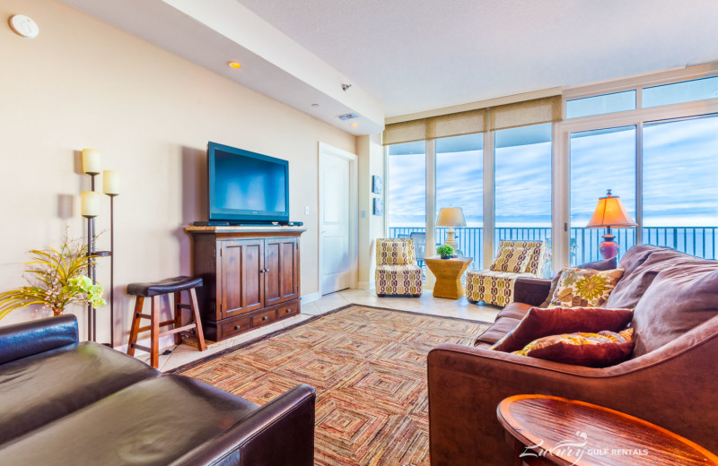 Rental living room at LuxuryGulfRentals.com.