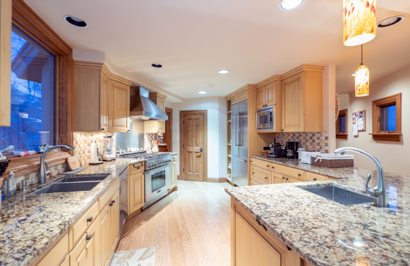 Rental kitchen at Accommodations in Telluride.