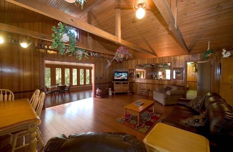 Cottage living room at Norfork Resort & Trout Dock.