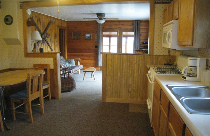 Cabin interior at Pine Tree Cove Resort.
