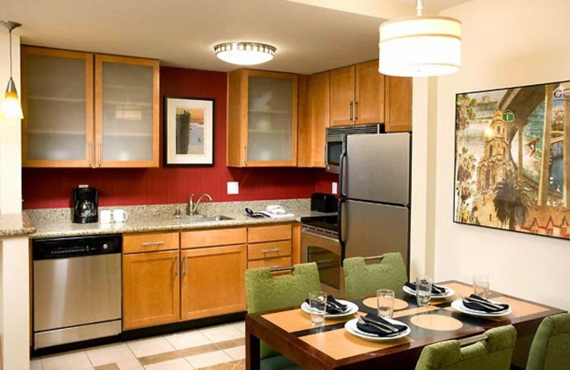 Guest kitchen at Residence Inn by Marriott San Diego Oceanside.