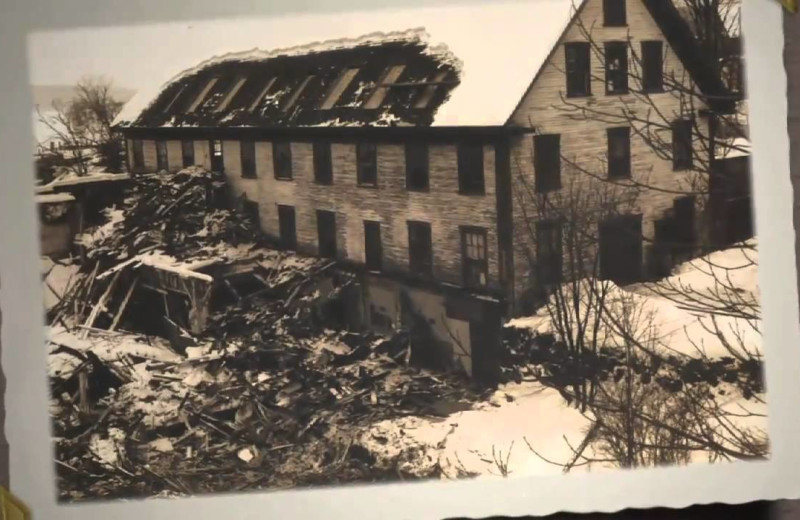 Old photo of Mill Falls at the Lake.