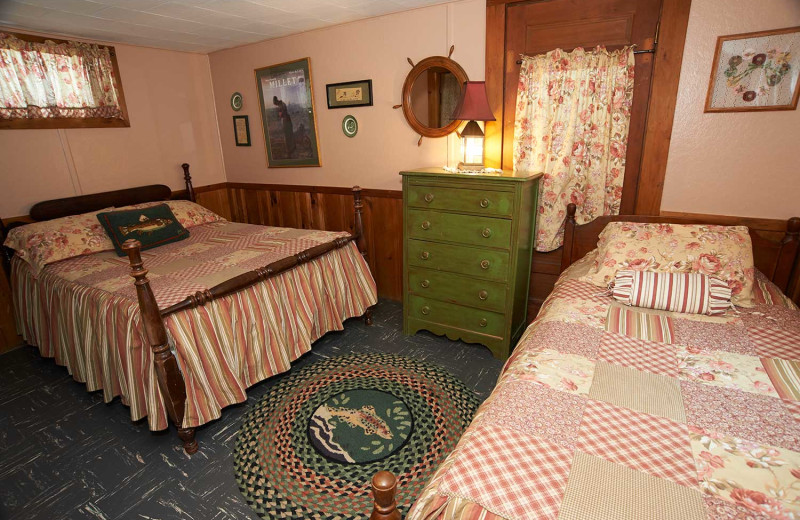 Lodge guest room at Cottage Place on Squam Lake.