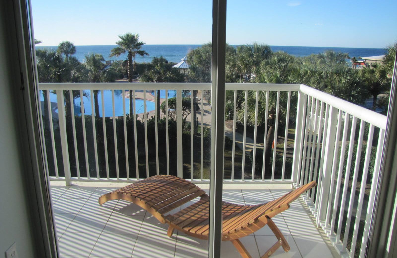 Rental balcony at Crystal Waters Vacations.