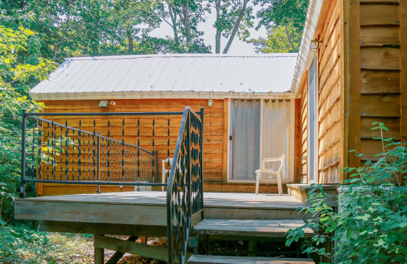 Cabin deck at Wilderness Resort Cabins & Campground.