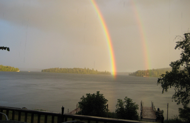 Rainbow Over Lake at Vermilion River Cottages