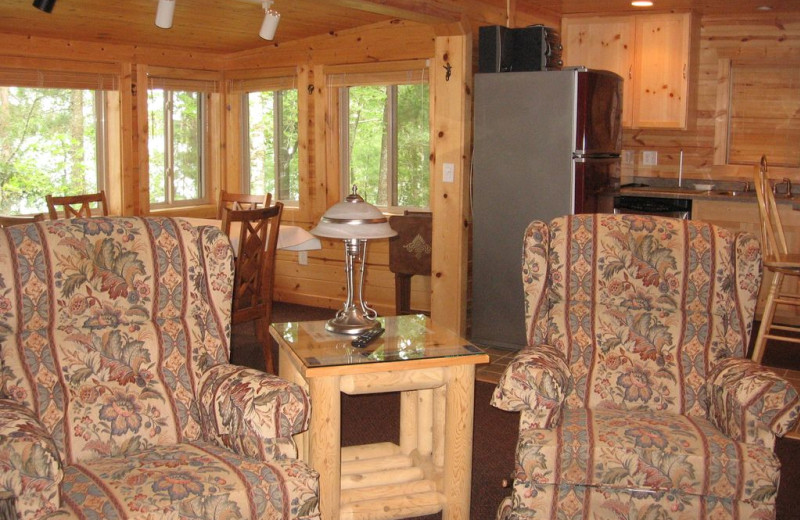 Rental living room at Northwoods Vacation Lodgings.