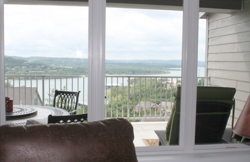 Rental balcony view at Treehouse on the Lake.