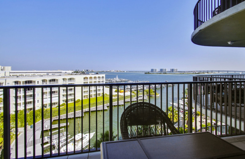 Rental balcony at Gulf Coast Beach Getaways.