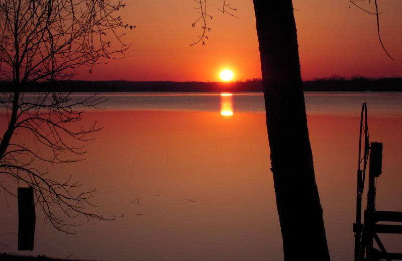 Lake sunset at Big Island Campsite.