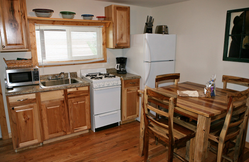 Cottage kitchen at Lazy R Cottages.