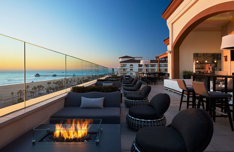 Patio at The Waterfront Beach Resort.