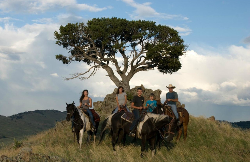 Horseback riding at Blacktail Ranch.