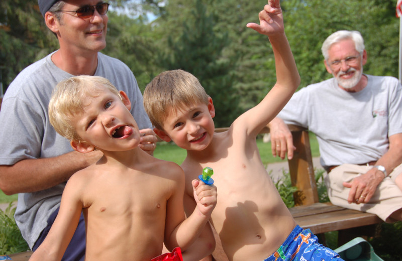 Family at Woodland Beach Resort.