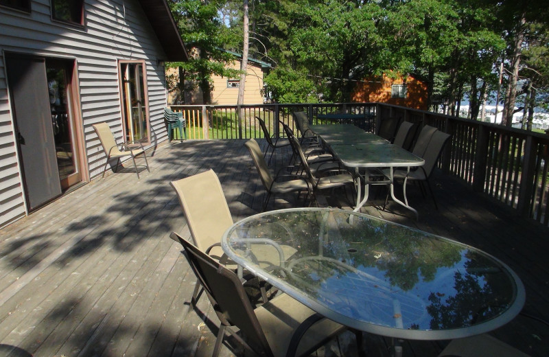 Cabin deck view at Moonlight Bay Resort.