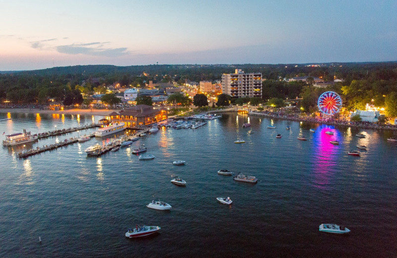 Exterior view of Harbor Shores on Lake Geneva.