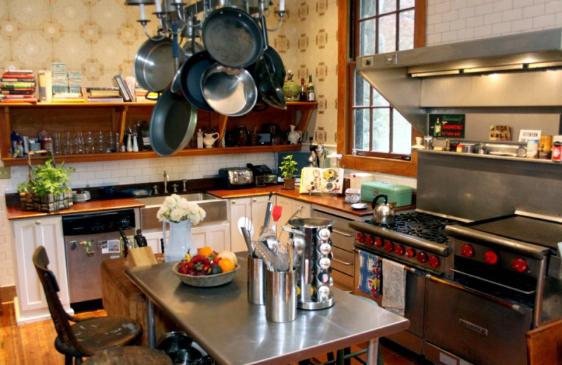 Kitchen view at Rock Hall Luxe Lodging.