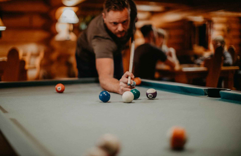 Billiard table at Big Creek Lodge.