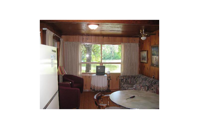 Cabin interior at Birch Grove Resort.