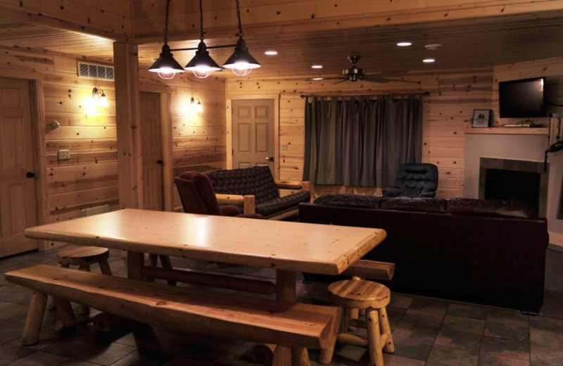 Cabin interior at Cedar Valley Resort.