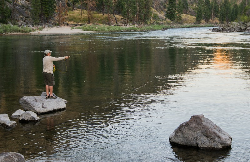 Fly fishing at Salmon River Tours.