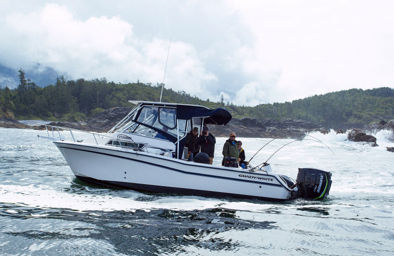 Boating at Nootka Wilderness Lodge.