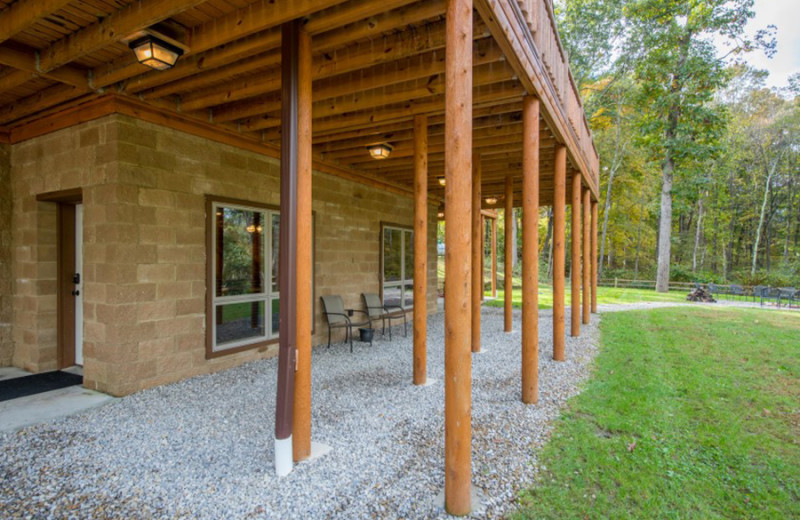 Cabin patio at Cut Above Cabins.