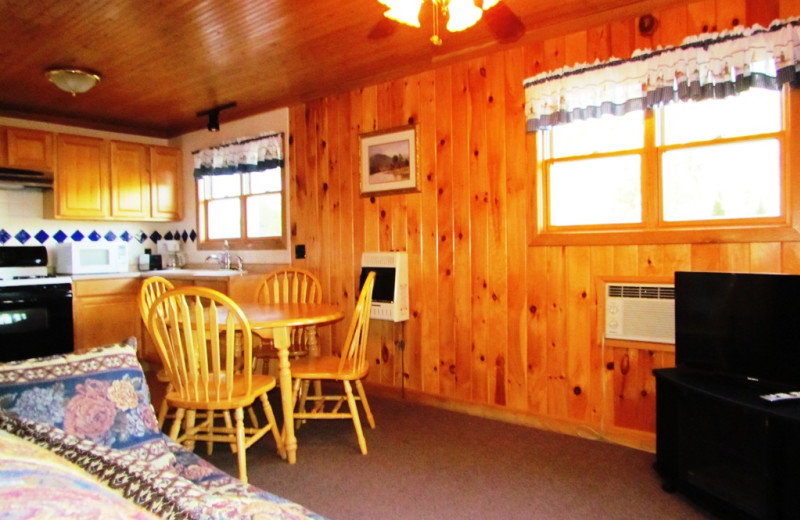 Cabin interior at Contessa Resort.