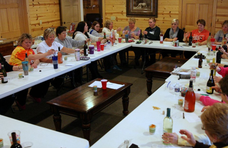 Wine tasting at Cedar Valley Resort.