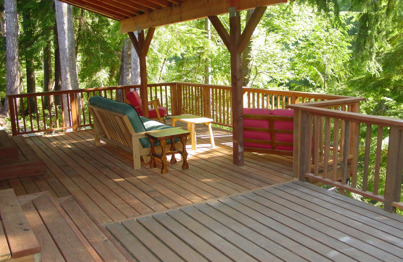 Cabin deck at OP Vacation Rentals.