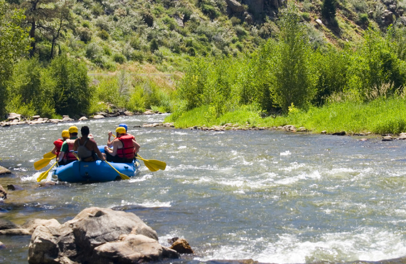 River rafting near Lazy R Cottages.