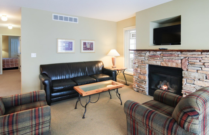 Guest living room at Hawk's Eye Golf Resort.