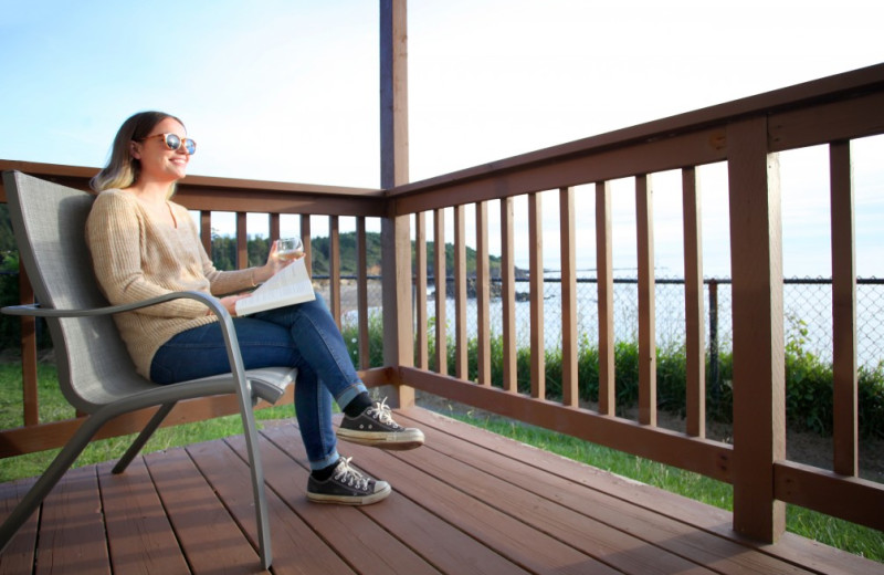 Guest balcony at Surfrider Resort.