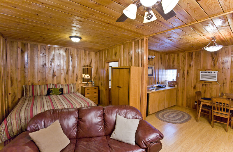 Cabin bedroom at Panther Valley Ranch.