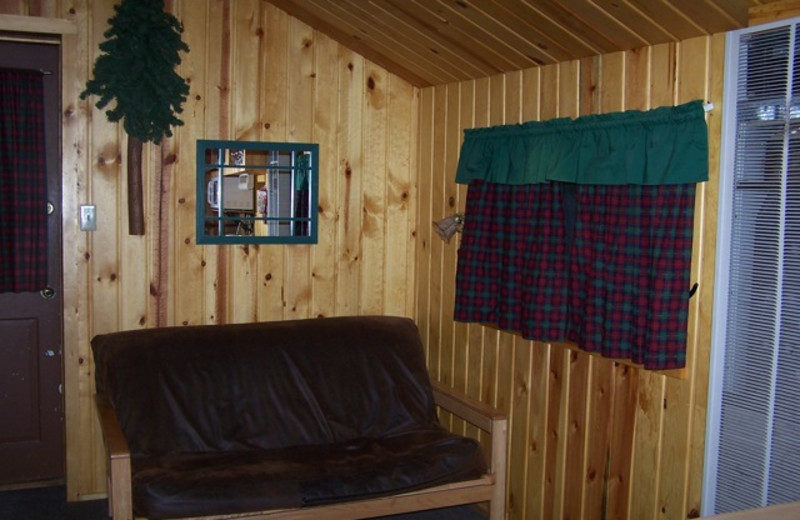 Cabin living room at Absaroka Mountain Lodge.