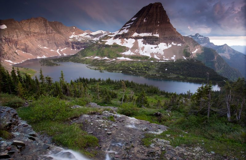 Glacier National Park mountains near North Forty Resort.